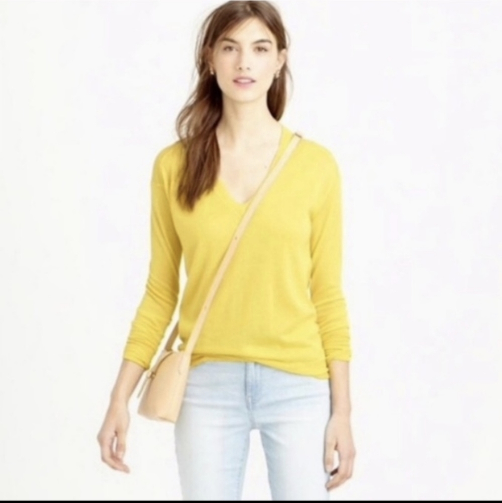 J. Crew Cotton V Neck Sweater